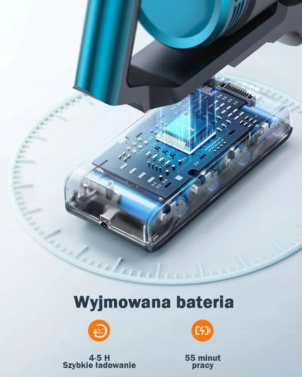 Belaidis vertikalusis dulkių siurblys „Buture VC60“, mėlynas, 450 W, 38 kPa