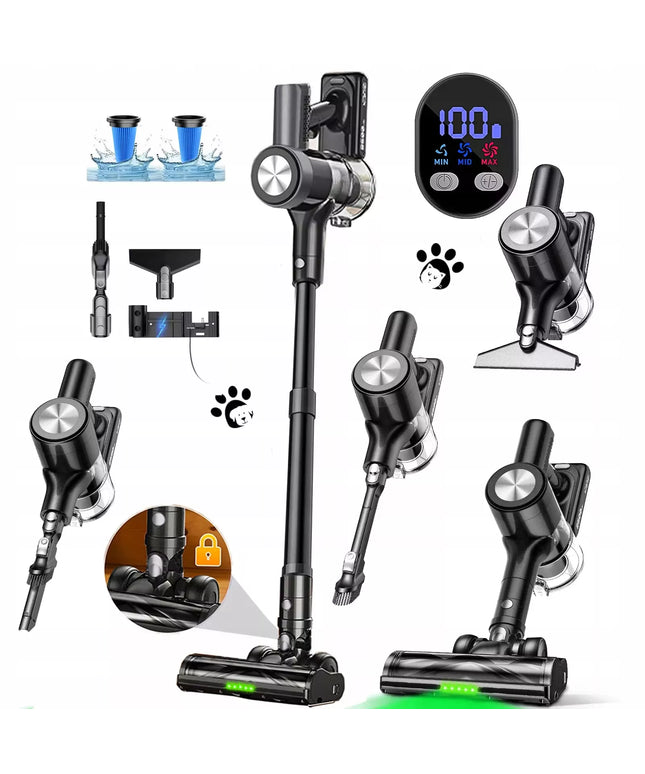 Belaidis vertikalus cikloninis dulkių siurblys 500 W 46 KPA