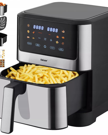 VOKSAR K11 AirFryer XXL 8L 12w1 1800W karšto oro gruzdintuvė + receptai
