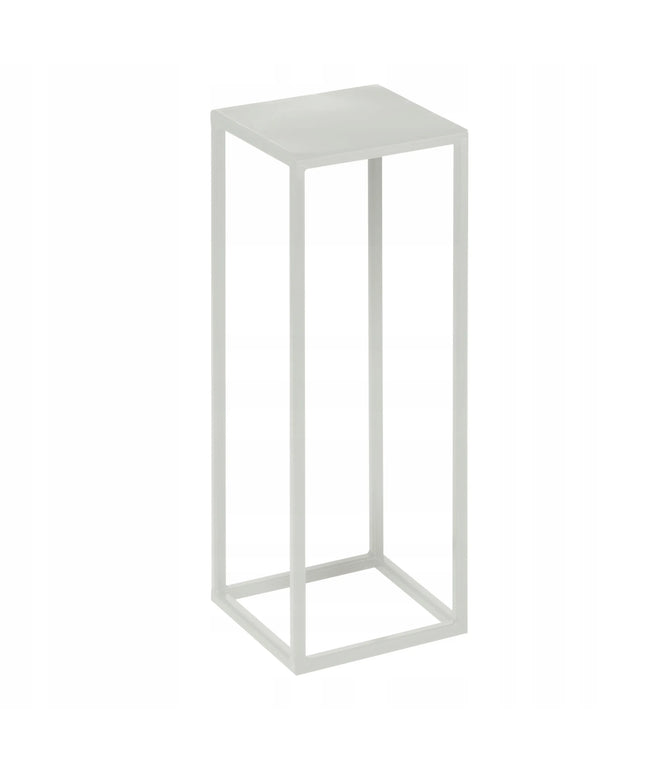 Baltas metalinis loft stiliaus gėlių stovas 40x15x15 cm vestuvėms ir šventėms