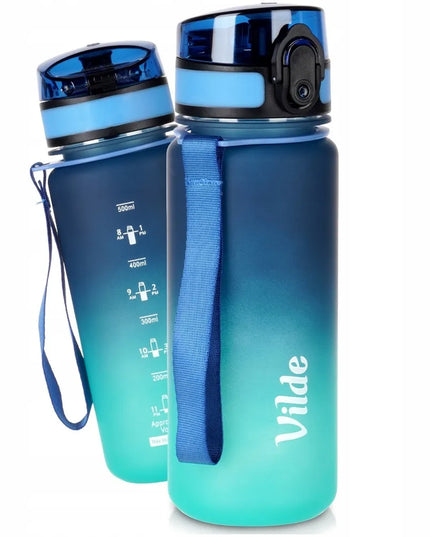 Vilde sportinė gertuvė 500 ml su matavimo žymomis ir sandariu dangteliu