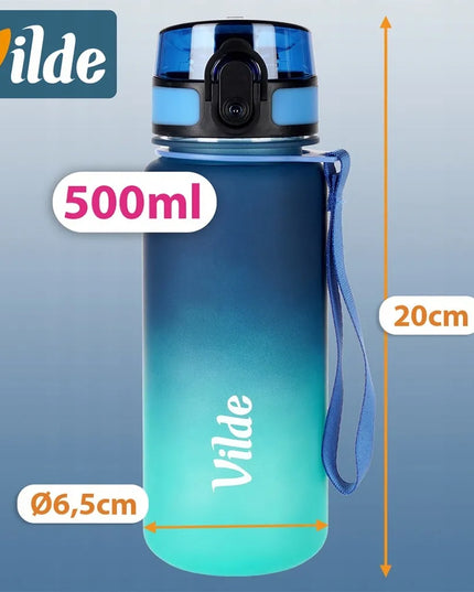 Vilde sportinė gertuvė 500 ml su matavimo žymomis ir sandariu dangteliu