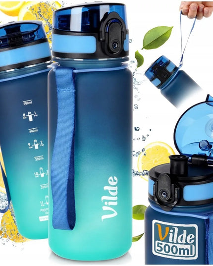 Vilde sportinė gertuvė 500 ml su matavimo žymomis ir sandariu dangteliu