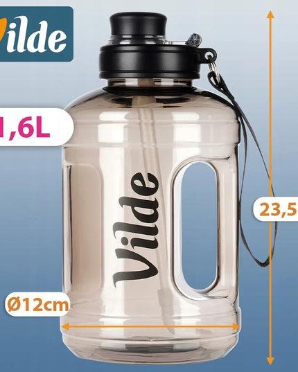 Vilde sportinė gertuvė 1,6 l su šiaudeliu ir kandikliu