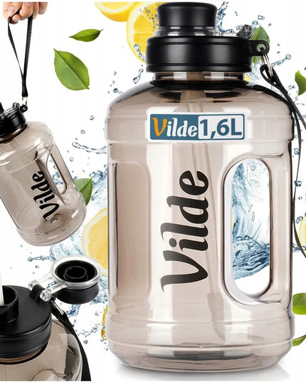 Vilde sportinė gertuvė 1,6 l su šiaudeliu ir kandikliu