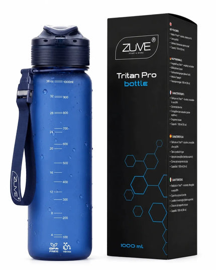 ZUVE Tritan ProBottle sportinė gertuvė vandeniui, 1 l, iš Tritan, be BPA