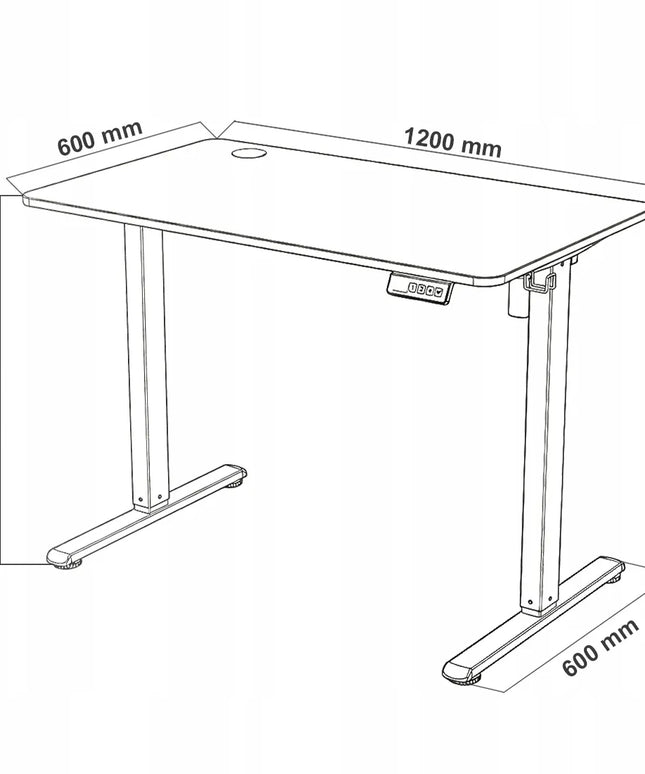 Elektrinis reguliuojamas stalas Spacetronik 120x60 cm, juodas ąžuolas