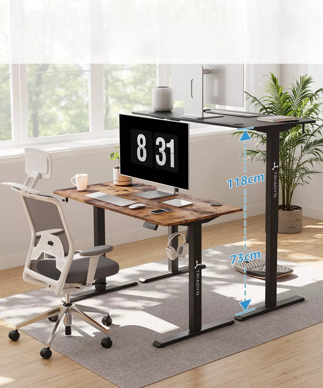 Reguliuojamas elektrinis kompiuterio stalas Triadyn WorkBase 1206, 120x60 cm