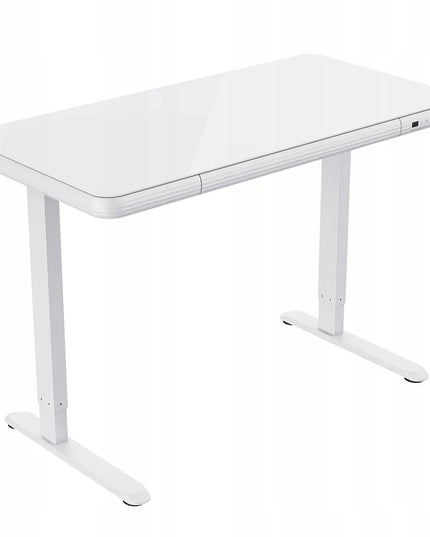 Reguliuojamo aukščio elektrinis stalas Spacetronik su grūdinto stiklo stalviršiu 120x60 cm