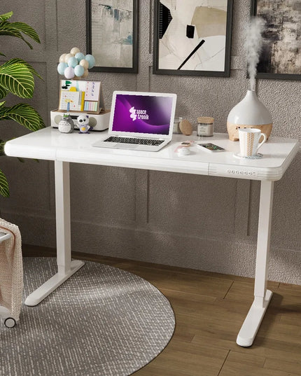 Reguliuojamo aukščio elektrinis stalas Spacetronik su grūdinto stiklo stalviršiu 120x60 cm