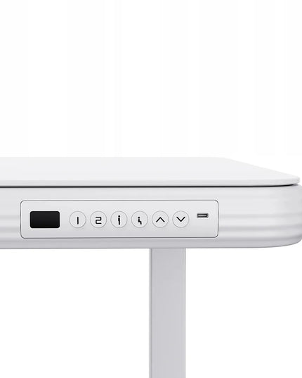Reguliuojamo aukščio elektrinis stalas Spacetronik su grūdinto stiklo stalviršiu 120x60 cm