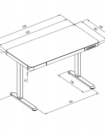 Reguliuojamo aukščio elektrinis stalas Spacetronik su grūdinto stiklo stalviršiu 120x60 cm