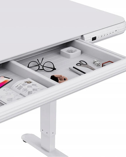 Reguliuojamo aukščio elektrinis stalas Spacetronik su grūdinto stiklo stalviršiu 120x60 cm