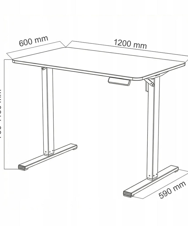 Elektrinis reguliuojamas stalas 120x60 Spacetronik su atminties funkcija, juodas