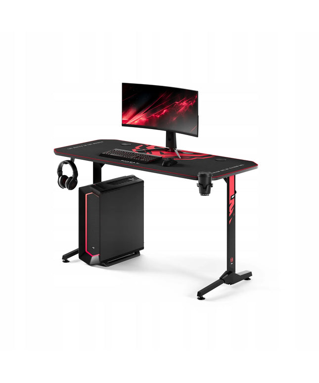 Žaidimų stalas 140 cm + laikikliai ir kilimėlis, DIABLO X-MATE 1400 juodas