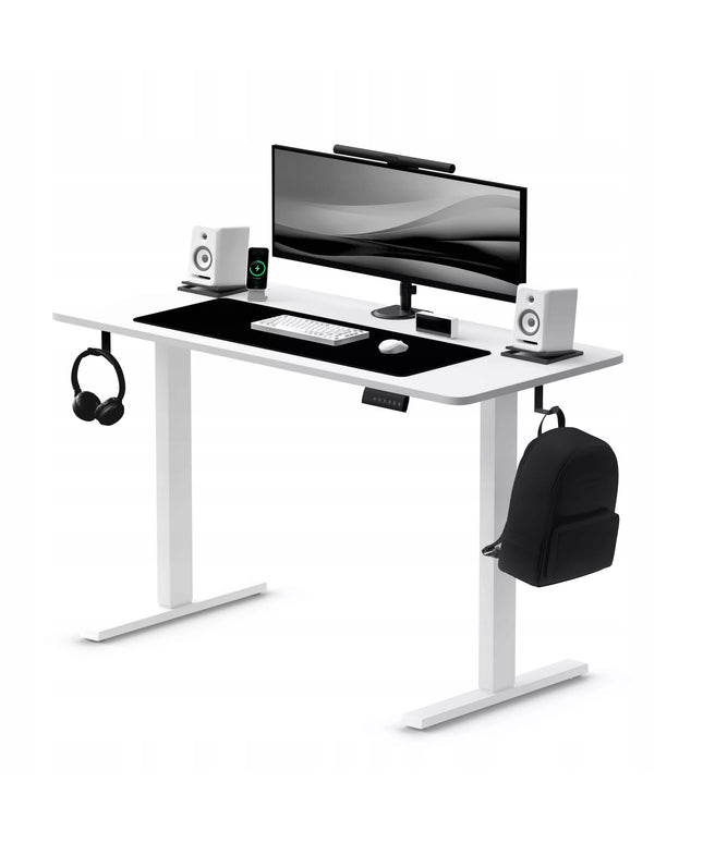 Reguliuojamo aukščio elektrinis stalas LVNSystem Control+ 120/60, baltas, 73-122 cm