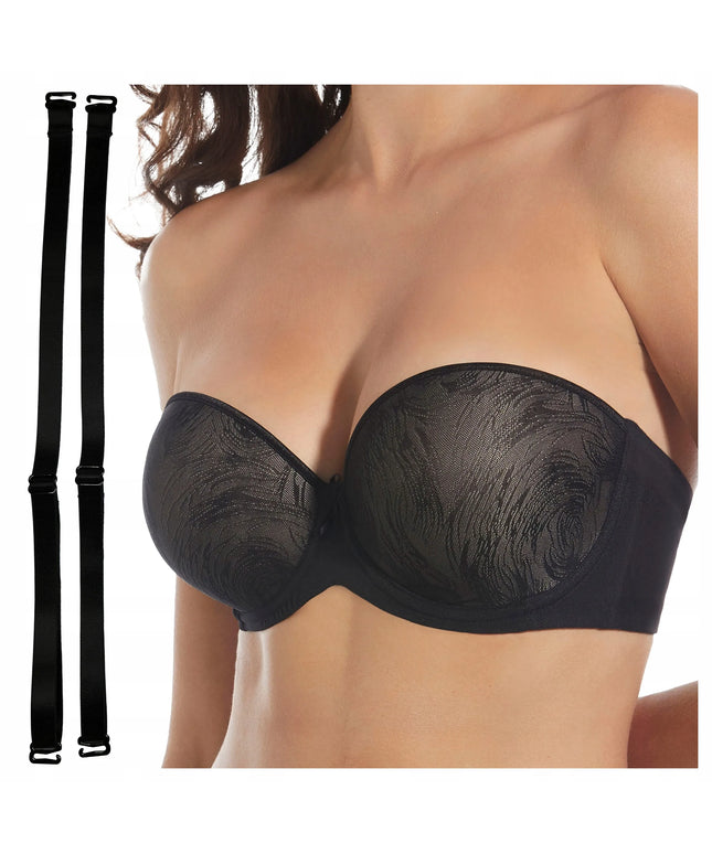 Moteriška liemenėlė be petnešėlių VILMA, lygi, su petnešėlėmis, juoda 85C
