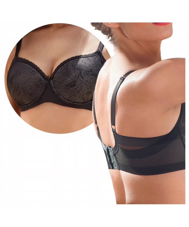 Standartinis formuojantis liemenėlės modelis „Violetta“, patogus kasdienis elastingas juodas 90E