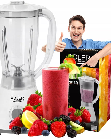 Adler AD 4057 1,5 l 450 W 4 greičio lygių lengvas baltas kokteilių plaktuvas su ąsočiu