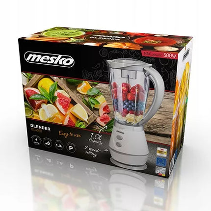 Stiklinis blenderis 1L 500W lengvas pilkas Mesko | MS4060