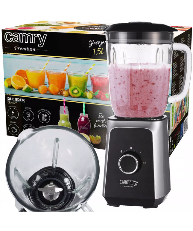 Stiklinis blenderis su ąsočiu, 1,5L talpos, 1000W, smulkinantis ledą