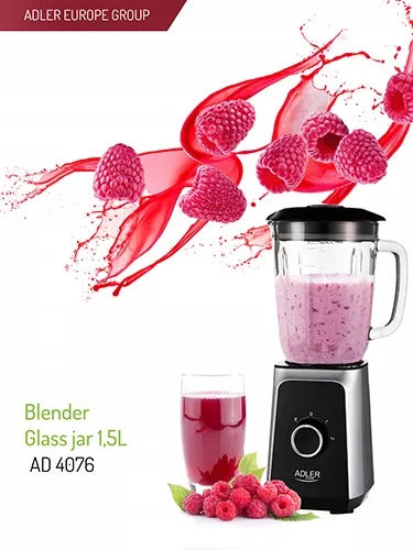Stiklinis blenderis su ąsočiu, 1,5 l, 1000 W, smulkina ledą