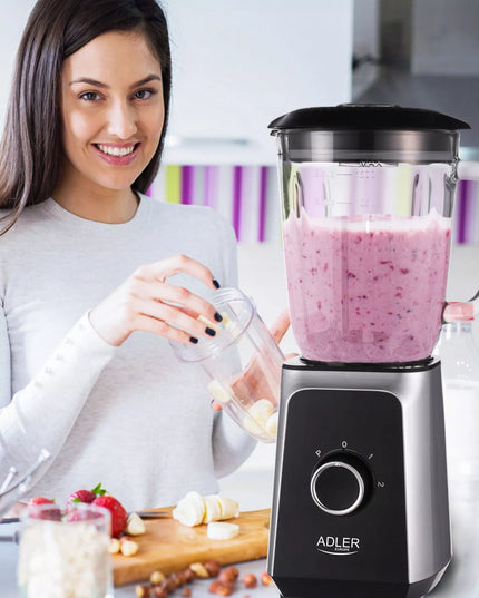 Stiklinis blenderis su ąsočiu, 1,5 l, 1000 W, smulkina ledą