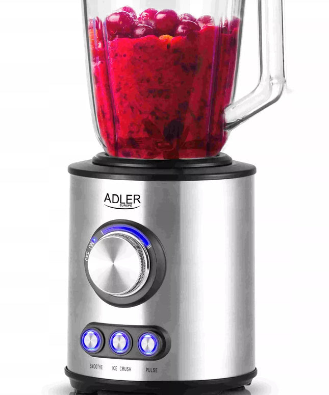 Stiklinis plaktuvas Adler D_4078, kokteilių funkcija, ledo smulkinimas, 1700 W, 1,5 l