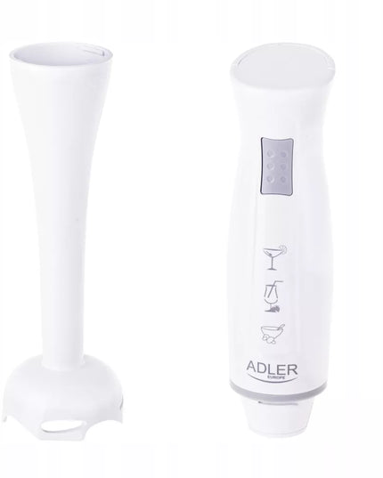 Rankinis blenderis 300W nerūdijantis plienas ergonomiška rankena Adler AD 4622 BALTAS
