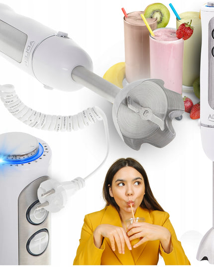 Galinga rankinė maišyklė GALINGA 1500W greičio reguliavimas Susuktas 180 cm laidas BALTA