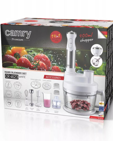 Daugiafunkcinis rankinis 1600W blenderis su 2L dubeniu, Turbo funkcija, tarka ir pjaustytuvu