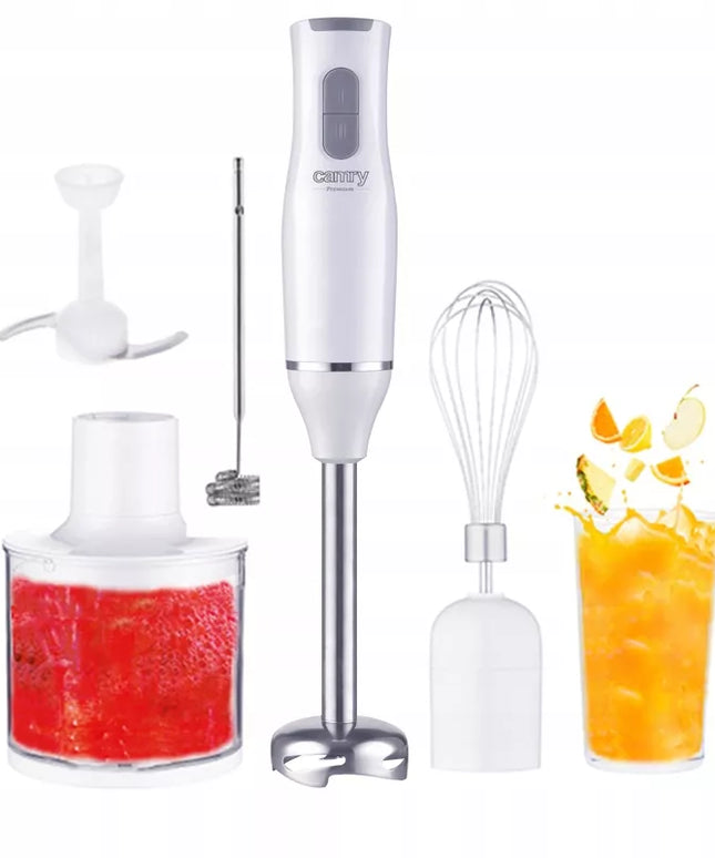 Rankinis trintuvas CAMRY 4626 rinkinys: smulkintuvas, plakiklis, pieno putų plakiklis, 700 ml indas