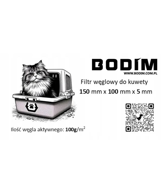 BODIM anglies filtras katės tualetui 15 cm x 10 cm x 0,5 cm