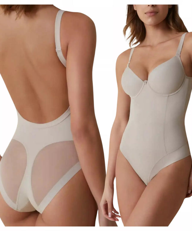 Liekninantis bodis su liemenėle Selene 95B, smėlio spalvos