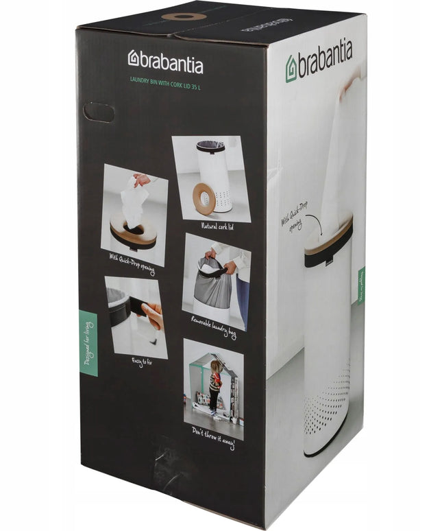 Brabantia skalbinių krepšys, 35 l, juodas