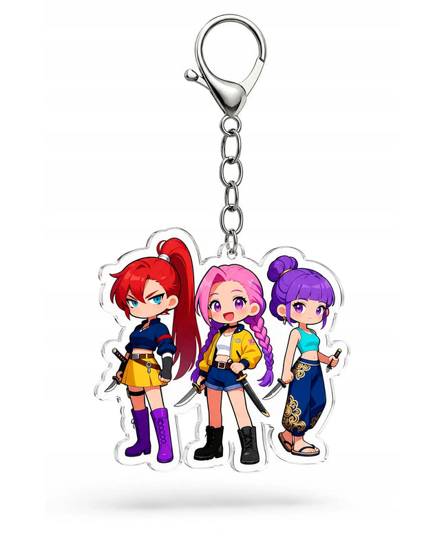2D K-POP Demon Hunters Huntrix pakabukas raktams ir kuprinei