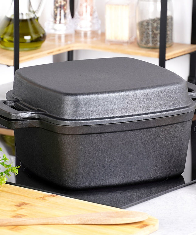 Ketaus troškintuvas/puodas 4,5L + keptuvė 2in1