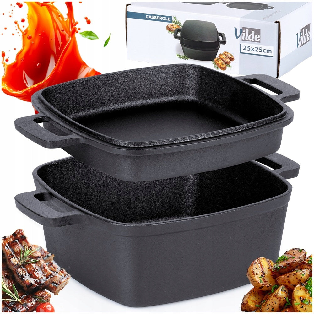 Ketaus troškintuvas/puodas 4,5L + keptuvė 2in1