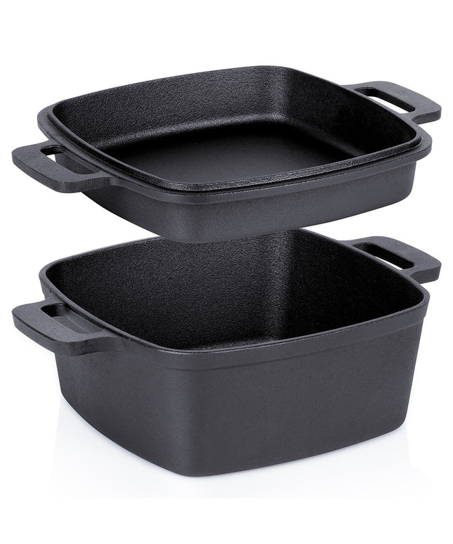 Ketaus troškintuvas/puodas 4,5L + keptuvė 2in1