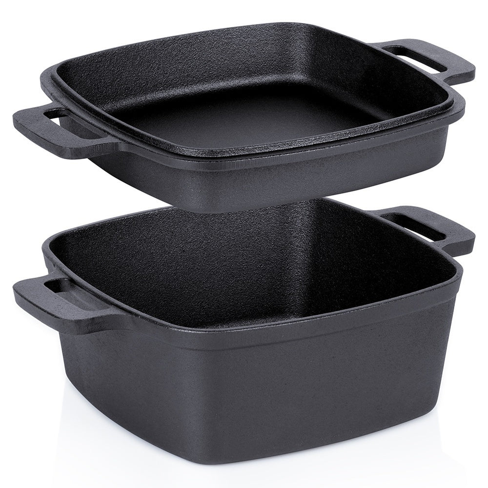 Ketaus troškintuvas/puodas 4,5L + keptuvė 2in1