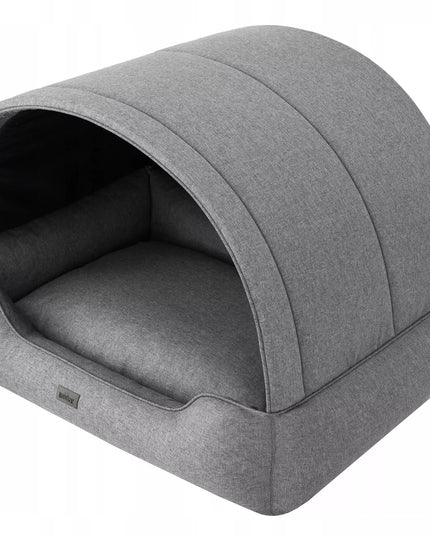 Doggy R1 PROMPTER šuns būda ir guolis su stogeliu 2 viename – 60x47 cm, pilka