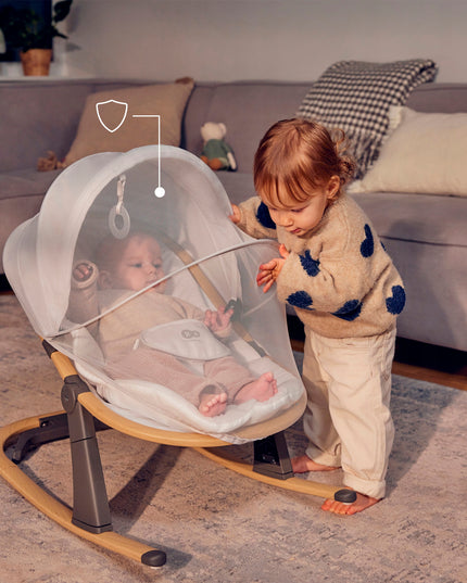 Supynėlė-gultukas 2in1, atlošo reguliavimas, lengvas, su žaisliukais ELSU Kinderkraft