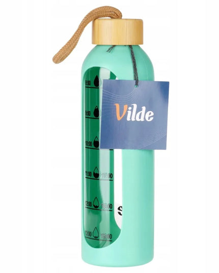 „Vilde“ motyvacinis stiklinis vandens butelis su silikoniniu dėklu, 600 ml