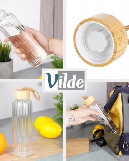 Vilde stiklinis butelis gėrimams, vandeniui, sultims, limonadui ir kokteiliams, 0,5 l