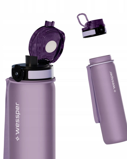 Wessper B4 TRITAN 1000 ml sportinis vandens butelis su gertuvės snapeliu, violetinis