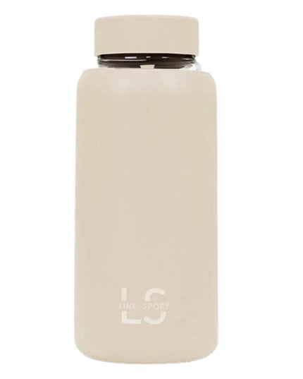 „Line Sport“ stiklinis vandens butelis su dviem dangteliais, 800 ml, smėlio spalvos