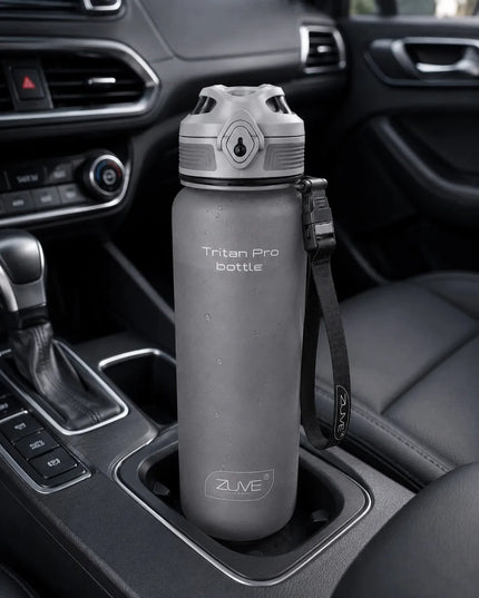 ZUVE Tritan ProBottle sportinis vandens butelis, 1000 ml, be BPA, pilkas
