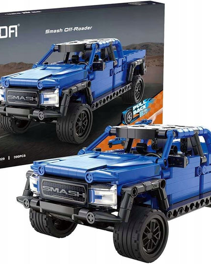 CADA STATYBINIAI BLOKELIAI VISUREIGIS AUTOMOBILIS OFF-ROADER SU ATGAL TRAUKIAMU VARIKLIU 390 EL.