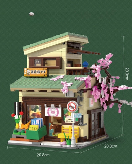 CADA Japoniškos parduotuvės "Kitty" LED šviesa statybiniai blokeliai 921 elementas