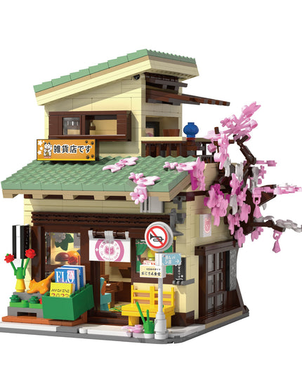 CADA Japoniškos parduotuvės "Kitty" LED šviesa statybiniai blokeliai 921 elementas